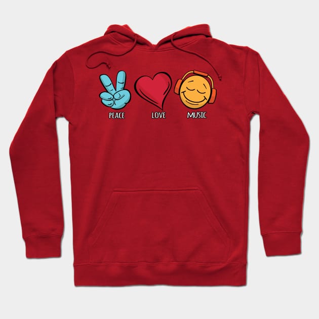 Peace Love Music Hoodie by hobrath